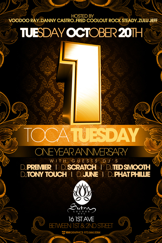 Tony Touch 1 Year Anniversary 23804 • Tony Touch 1 Year Anniversary Toca Tuesdays 1st Anniversary @ Sutra Lounge (NYC)