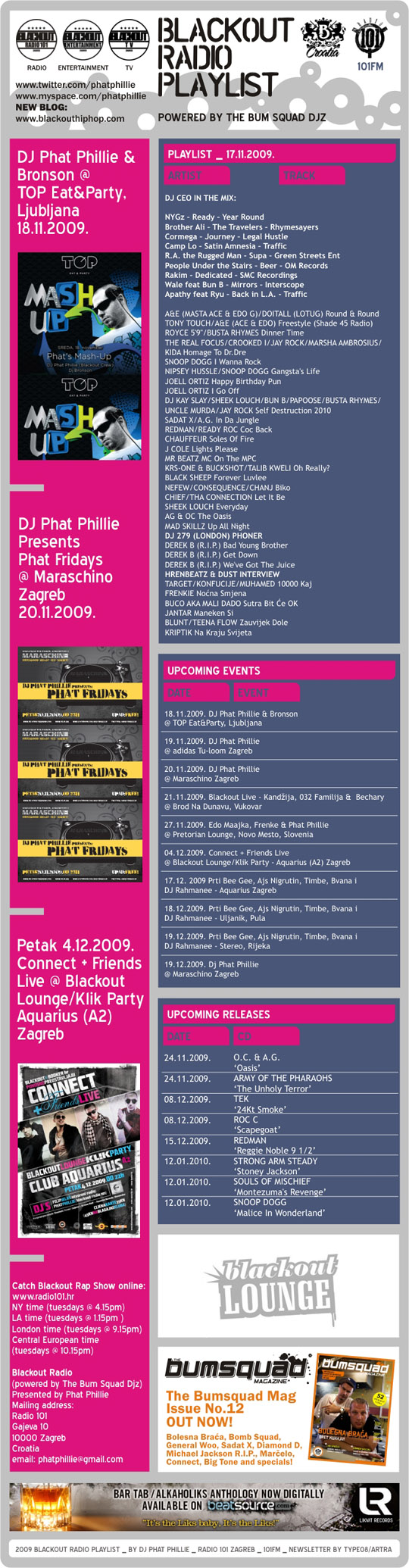 PLAYLIST109 PLAYLIST109 Blackout Radio Playlist (17.11.09.)