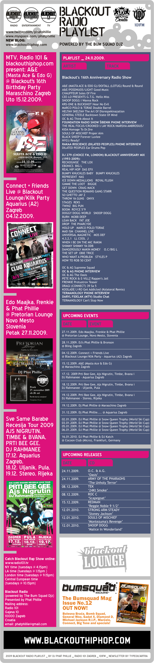 PLAYLIST110  Blackout Radio Playlist (24.11.09.)