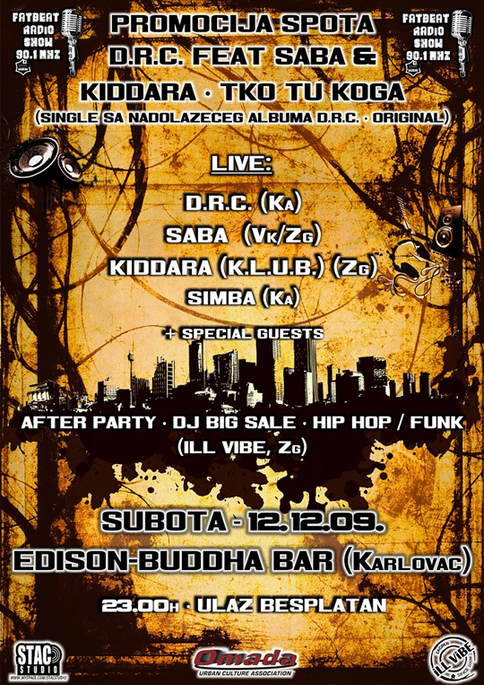 Promocija spota plakat mali za mail D.R.C. Live @ Edison   Buddha Bar (Karlovac)
