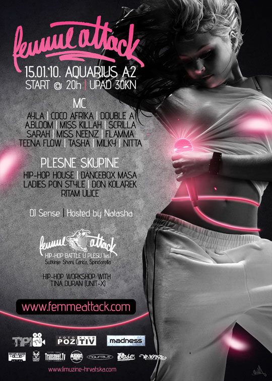 flyer Femme Attack @ Aquarius (Zagreb)