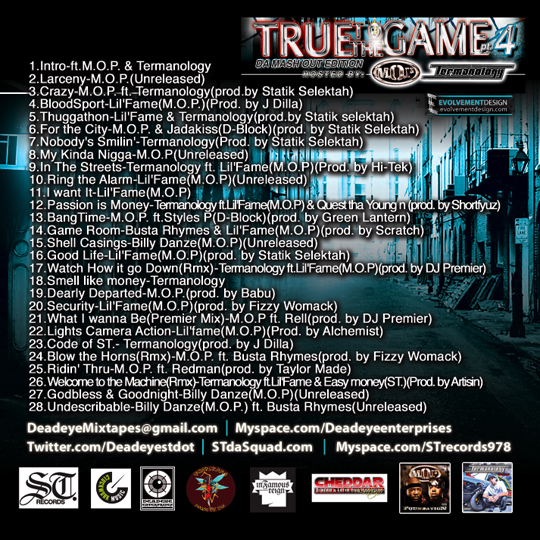 truetothegamept4backcover DJ Deadeye   True To The Game PT.4: Da Mash Out Edition