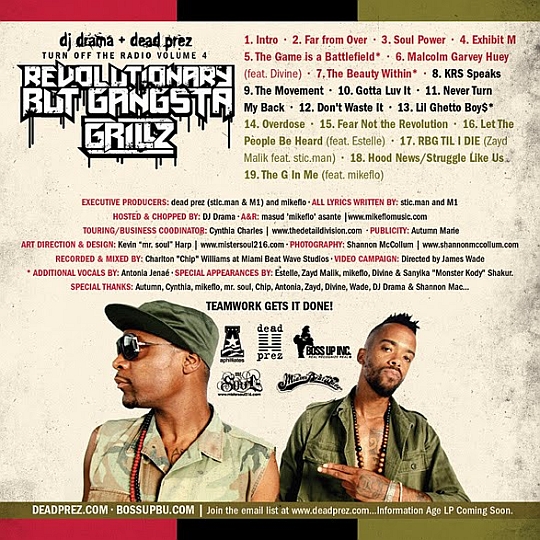 DJ Drama Revolutionary But Gangsta Grillz Back dead prez & DJ Drama   Revolutionary But Gangsta Grillz (Mixtape)