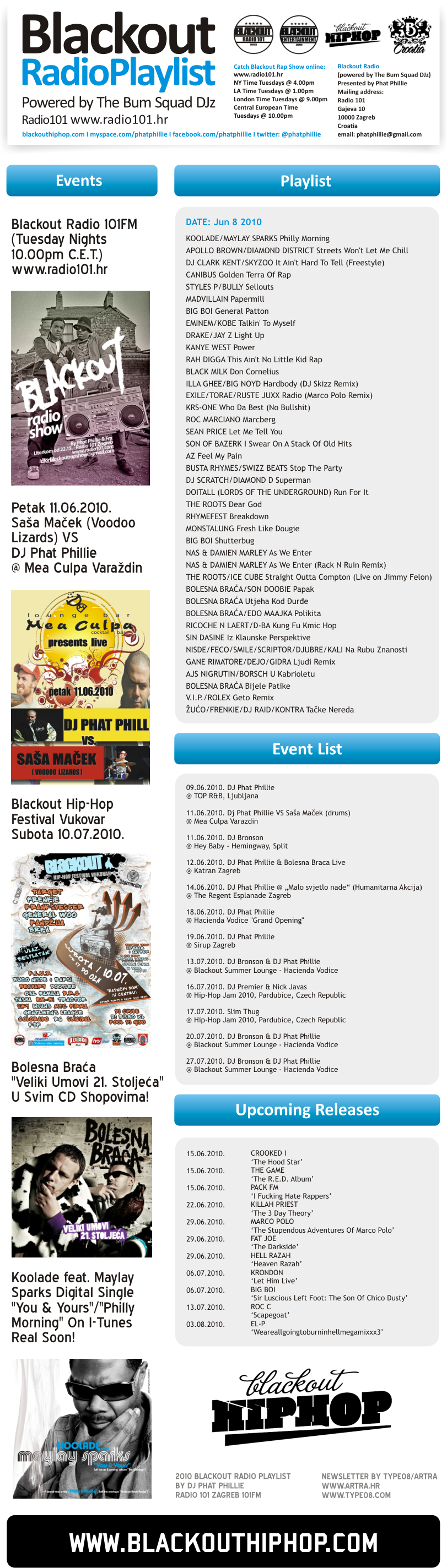 PLAYLIST135 Blackout Radio Playlist (8.6.2010)