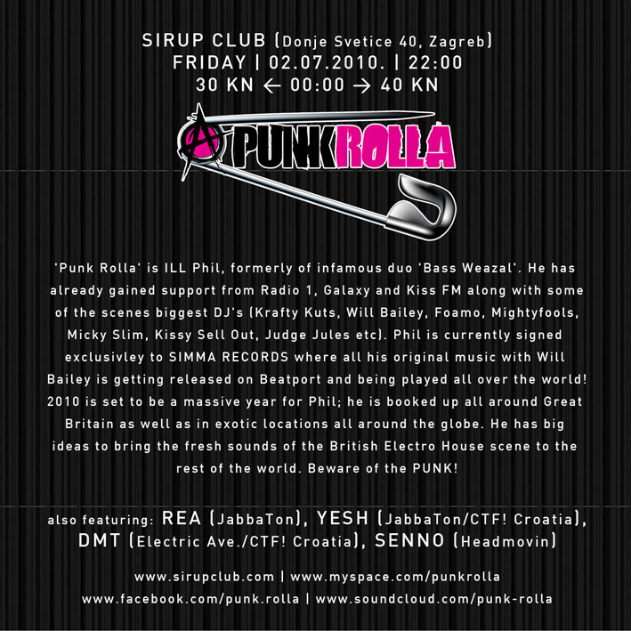 Punk-Rolla-Flyer-Back Punk Rolla Flyer Back Punk Rolla @ Sirup Club (Zagreb)