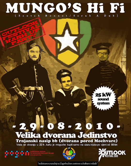 prednja strana mungos flyer Outlook Festival / MUNGOS Hi Fi @ Dvorana Jedinstvo (Zagreb)