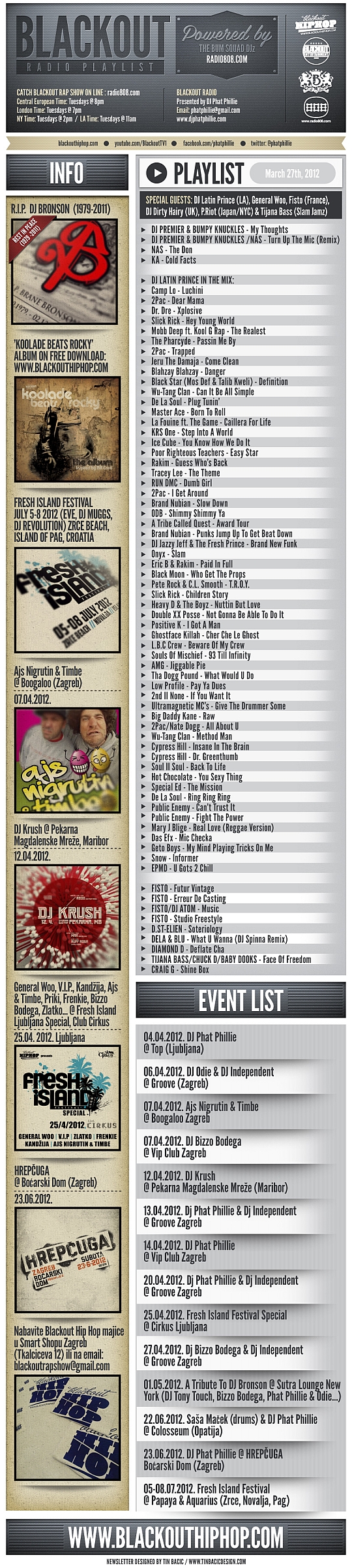 PLAYLIST 27.3.2012 PLAYLIST 27.3.2012 Blackout Radio Playlist & DL Links (Mar 27th, 2012)