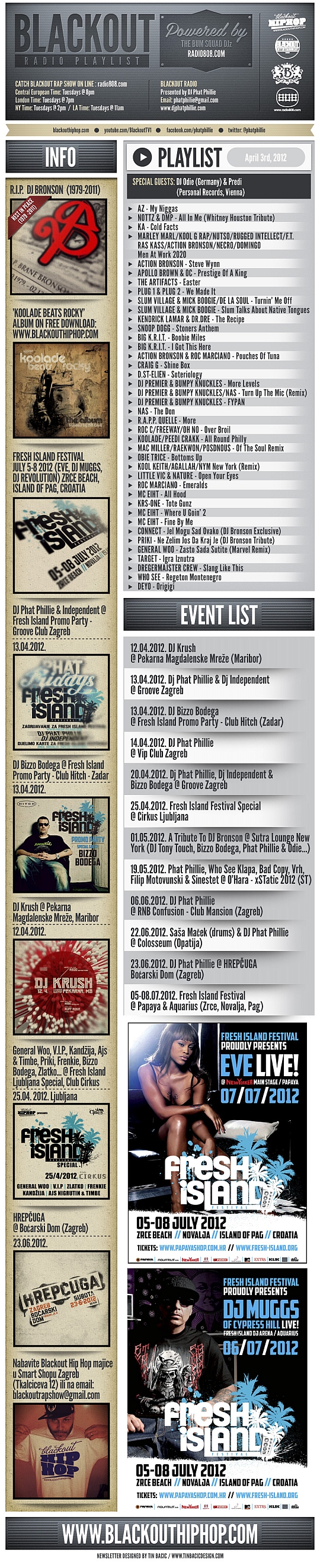 PLAYLIST 3 apr 2k12 PLAYLIST 3 apr 2k12 Blackout Radio Playlist & DL Links (Apr 3rd, 2012)