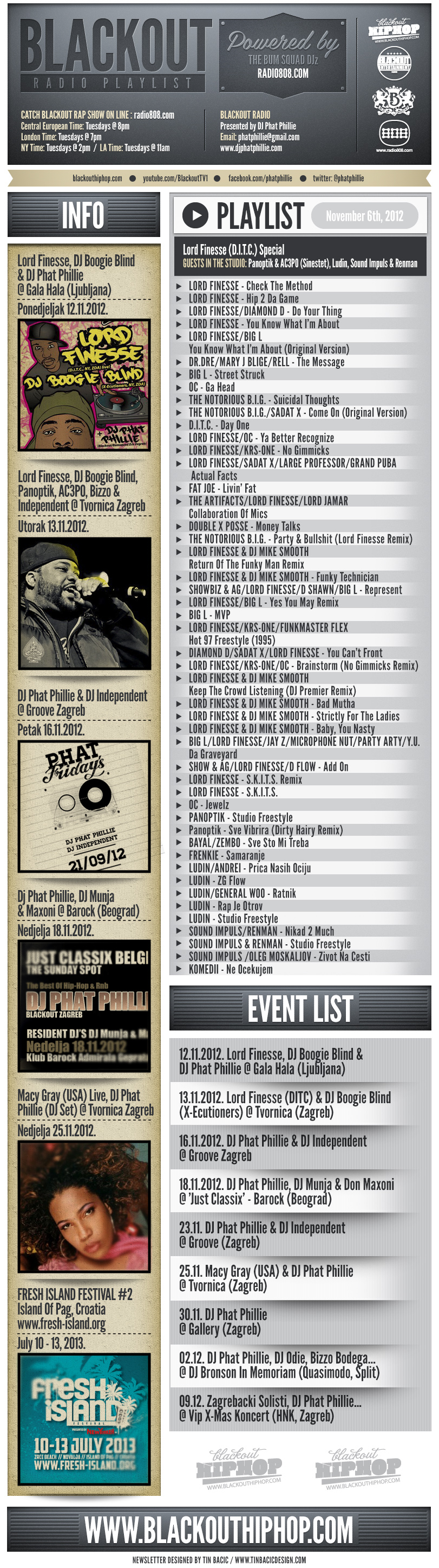 PLAYLIST Lord Finesse 06-11-2012 PLAYLIST Lord Finesse 06 11 Blackout Radio Playlist & DL Links (Nov 6th, 2012) Lord Finesse Special